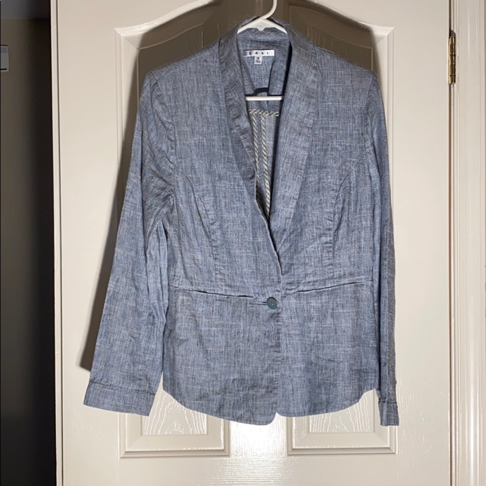 CAbi soft gray linen blazer size 12